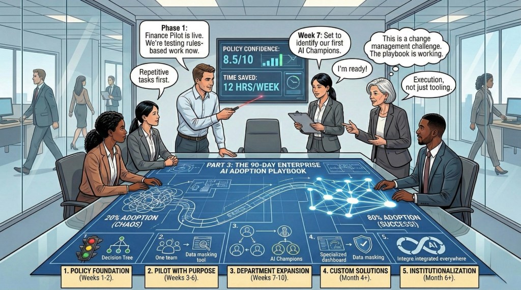 Solving the AI Adoption Paradox: The 90-Day Playbook to 80%&nbsp;Adoption